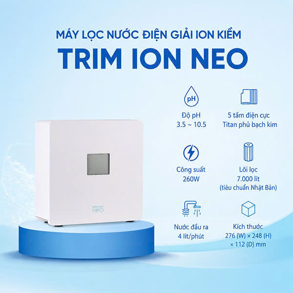 Máy Lọc Nước Điện Giải Ion Kiềm Trim Ion NEO thumbnail