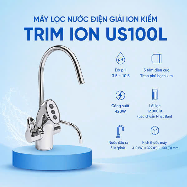 Máy Lọc Nước Điện Giải Ion Kiềm Trim Ion US100L thumbnail